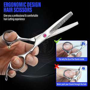 Service OEM, ensemble de ciseaux de coiffure professionnels légers en acier inoxydable, kit de ciseaux de coupe et d'éclaircissement pour salon - Product Image 3
