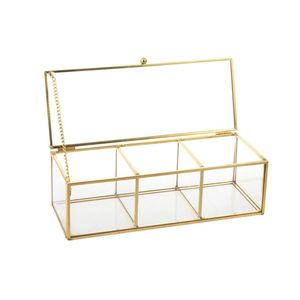 Boîte de rangement pour bijoux en bois avec couvercle en verre et poignée en métal pour organiser les accessoires - Product Image 4