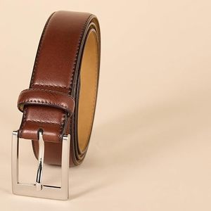 Ceintures en cuir véritable de haute qualité au design élégant 2025 pour hommes, avec logo personnalisé, vente en gros, ceinture décontractée pour jeans avec boucle à ardillon en alliage - Product Image 2