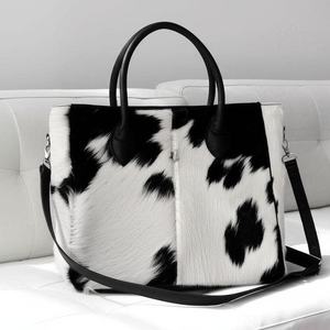 Sac fourre-tout en cuir véritable de vachette à poils, style créateur, tendance, fait main pour femme, usage quotidien, fermeture éclair, vente en gros LHTB-0128 - Product Image 6