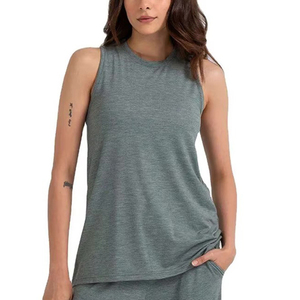 Débardeur en coton respirant pour femme, couleur unie, léger, sans manches, avec design personnalisé disponible - Product Image 2