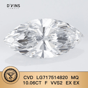 Joyería D'vins Lista para Enviar, Diamante Suelto con Certificado IGI, Corte Marquesa de 10.06ct, F VVS2, Diamante Cultivado en Laboratorio - Product Image 1
