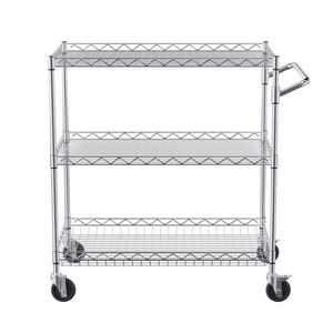 Iron Kitchen <b>Trolley</b> With Durable Rolling Wheels And Multipurpose <b>Storage</b> Shelves For Residential Kitchen Organization - Product Image 5