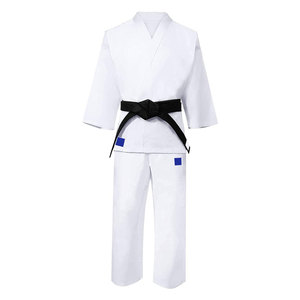 <b>White</b> Karate Gi Uniform Adult Unisex 100 Cotton Durable Martial Arts Wear Black Belt Included - Product Image 1