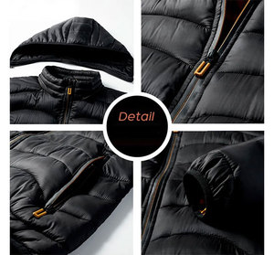 Men's Cotton-padded <b>Jacket</b> Solid Color Multi-pocket <b>Jacket</b> Warm <b>Light</b> Windproof Hooded <b>Waterproof</b> Winter - Product Image 4