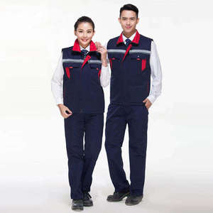 เสื้อกั๊กสะท้อนแสงสีกรมท่าแบบยูนิเซ็กซ์ พร้อมกางเกงทำงาน วัสดุโพลีเอสเตอร์ ชุดยูนิฟอร์มที่มองเห็นได้ชัดเจน - Product Image 4