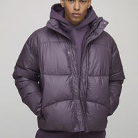 Veste matelassée à capuche pour homme Pantone, couleur unie, coupe-vent, manteau d'hiver, coupe régulière, fermeture éclair, rembourrage en coton tricoté, polyester