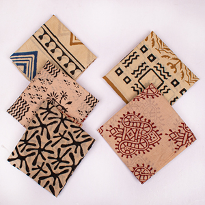 Handmade Traditional Cotton <b>Square</b> <b>Scarf</b> Bandana Hand-Dyed Hand Block Print Floral Breathable Four Beach Wear Accessories - Product Image 5