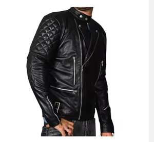 แจ็คเก็ตหนังทรงเข้ารูปสำหรับผู้ชาย ไซส์ขายส่ง คอตั้ง แฟชั่นฤดูหนาว - Product Image 3