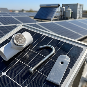 HYDROPLUS INTERNATIONAL Kit de nettoyage de panneaux solaires pour centrales électriques, avec buse de pulvérisation à jet, en acier inoxydable SS304, réglable, avec connecteur en T en PVC et boulon en J, pour toitures - Product Image 1