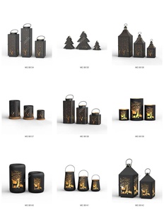 Lanternes suspendues au design vintage, artisanat, avec poignée, décoration de Noël, porte-bougie en fer, articles de décoration pour la maison - Product Image 2