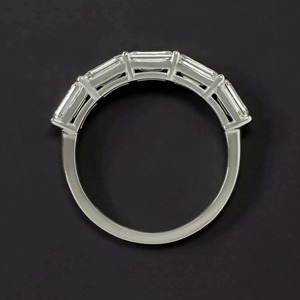 Élégante alliance de mariage en moissanite taille émeraude 5x3mm pour femme, bague d'éternité empilable, bijoux de luxe pour mariée et anniversaire - Product Image 2