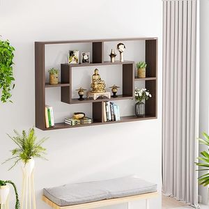 Estante de Exhibición de Madera para Montar en la Pared, Tipo Flotante, Estante de Almacenamiento Empotrado, Decoración para el Hogar, Sala de Estar, Oficina - Product Image 1