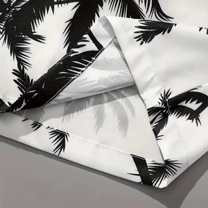 Shorts de plage décontractés pour hommes avec taille élastique et cordon de serrage, séchage rapide, motif palmier – Boardshorts de surf pour hommes à séchage rapide – Personnalisable - Product Image 4