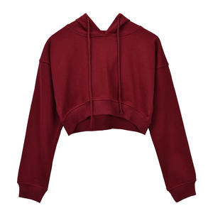 Sudadera Corta Personalizada al por Mayor para Mujer, Sudadera Informal con Cuello Redondo, Sudaderas con Capucha y Sudaderas Cortas para Mujer - Product Image 6