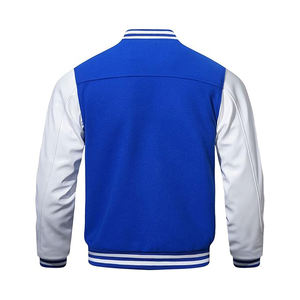 Blouson universitaire pour homme en velours côtelé avec garniture en velours côtelé, col en velours côtelé mélangé laine, accent texturé style baseball universitaire et détails vintage - Product Image 4