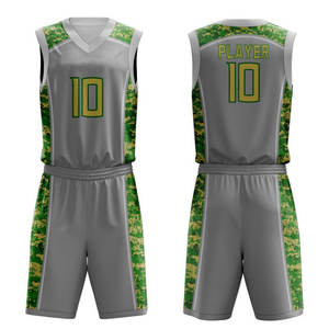 Uniforme de Baloncesto Personalizado por Sublimación, 100% Poliéster, Antibacterial, Transpirable, que Absorbe la Humedad, Talla Grande, Protección UV UPF 50 - Product Image 1