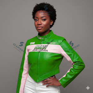 Veste en cuir PU personnalisée Alpha Kapa Alpha, veste de sororité, haute qualité, silhouette ajustée, coupe courte, veste de course - Product Image 5