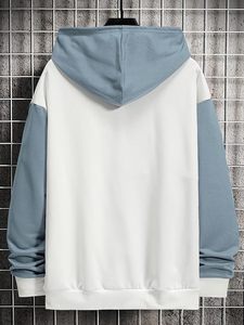 Sudaderas con capucha y estampado de bloques de color para hombre, de manga larga - Product Image 2