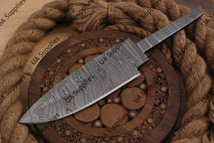 มีด UA Supplies Drop Point Damascus Steel ใบมีดเหล็กดามัสกัสแบบตายตัว ขนาด 8 นิ้ว เกรดอุตสาหกรรม สำหรับกิจกรรมกลางแจ้ง ตั้งแคมป์ เดินป่า ตกปลา คมกริบ - Product Image 2