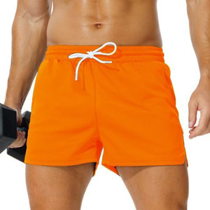 Pantalones Cortos Casuales Lisos de Moda Urbana para Hombre, Cintura Elástica, Poliéster, Pantalones Cortos Deportivos para Correr / Pantalones Cortos para Trotar - Product Image 1