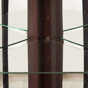 Vetrina Angolare Illuminata con Bar o Cantinetta in Vetro per Soggiorno, Pezzo Espositivo con Illuminazione Inclusa - Product Image 6