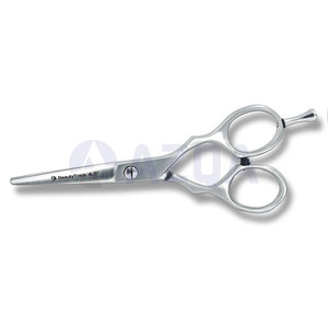 Ciseaux de barbier professionnels pour droitiers avec repose-doigts argenté, outil de coupe de cheveux pour salon de coiffure - Product Image 5
