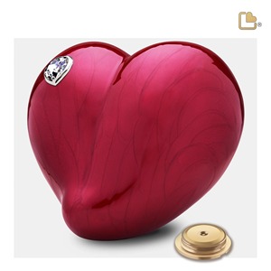 Support décoratif en or en forme de cœur avec motif d'oiseaux cardinaux pour la décoration de la maison, magnifiques urnes en forme de cœur pour les cendres humaines adultes - Product Image 2