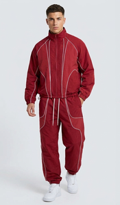 Ensemble de survêtement coupe-vent pour homme, veste à capuche zippée intégrale et pantalon, léger, résistant au vent, vêtements de sport d'extérieur - Product Image 5