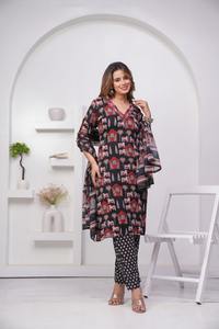 Rayon Printed 3 Piece Set for Women with Beautiful Embroidery Work Stylish Ethnic Wear Wholesale - Product Image 5