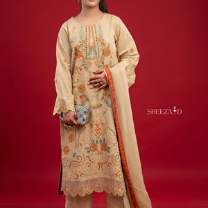Ensemble de 3 pièces pour femmes, shalwar kameez pakistanais imprimé, vêtements décontractés, vêtements de fête, taille adulte - Product Image 1