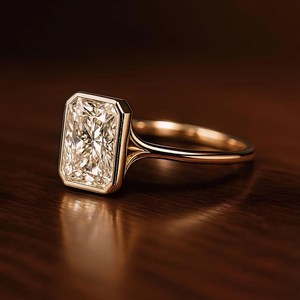 Anillo Solitario de Diamante Cultivado en Laboratorio, Corte Radiante, 2.01 CT, Brillante, para Mujer, Oro Sólido de 14K, Regalo de Compromiso o Promesa para Enamorados - Product Image 2