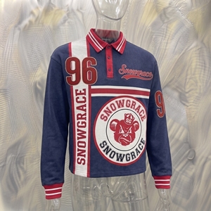 Maillot de baseball Snowgrace à manches longues, col rabattu, coupe classique, unisexe, vêtements pour adultes, impression sublimée, numéros d'équipe - Product Image 3