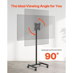 Supporto TV Portatile su Ruote per Schermi da 17-55 Pollici, Capacità 20 kg, da Orientamento Verticale a Orizzontale - Product Image 5