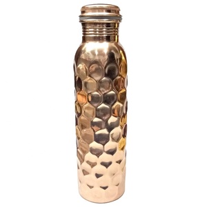Stylish New 1L Copper Water <b>Bottle</b> Unique Design Home Decorative Item High Quality Indian Handicraft Durable Cap Parties 5L - Product Image 3