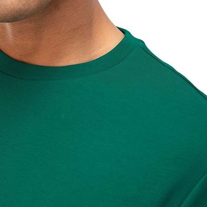 Camiseta de Manga Corta para Hombre, Cuello Redondo, Color Verde, Corte Regular, Informal, Color Sólido, 100% Algodón Jersey, Diseño Liso - Product Image 2