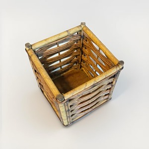 Pot à plantes en rotin de forme carrée pour table, décoration de fenêtre, support pour plantes d'intérieur, adapté aux plantes artificielles et réelles, provenant d'Inde. - Product Image 2