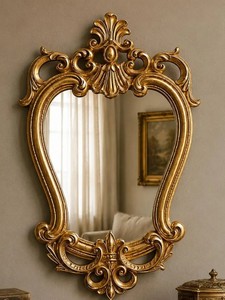 Miroir mural doré, 14,96x9,65 pouces, miroir de vanité décoratif classique de style baroque - Product Image 2