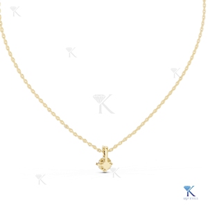 0.50 CT Brilliant Cut Lab Grown Diamond Solitaire <b>Pendant</b> Necklace 14K 18K <b>Solid</b> <b>Gold</b> Open Basket Fine Women's Party Wedding - Product Image 4