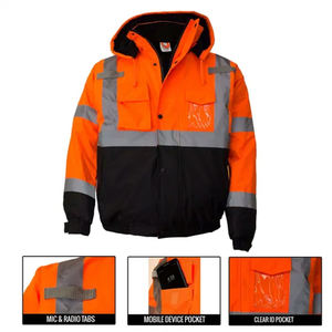 Uniformes de Seguridad con Etiqueta Personalizada, Chaqueta de Trabajo Resistente al Agua y al Viento, de Alta Visibilidad, con Reflectores - Product Image 2