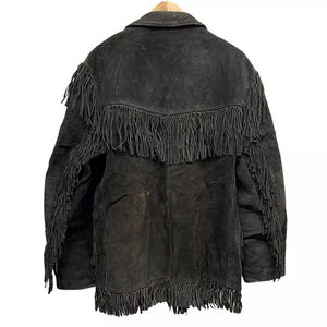 Veste en daim à franges, mode hiver, vente en gros, entièrement personnalisable, style western cowboy, en cuir véritable - Product Image 4