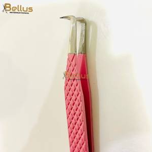 Bellus International Luxury Stainless Steel Smooth Tip 90 Mega Volume Lash Tweezers <b>Light</b> Pink Custom Logo Professional Beauty - Product Image 5