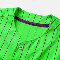 Maillot de baseball personnalisé sublimé en gros, uniforme sportif rayé à boutons pour équipe, chemise athlétique à manches courtes imprimée sur mesure