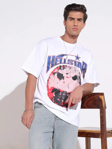 เสื้อยืดโอเวอร์ไซส์ลายกราฟิกสไตล์วินเทจ เสื้อยืดฮิปฮอปสตรีทแวร์ทรงหลวมแบบเรโทร พร้อมลายพิมพ์ตัวหนา เสื้อยืดผ้าฝ้ายเนื้อนุ่ม - Product Image 2