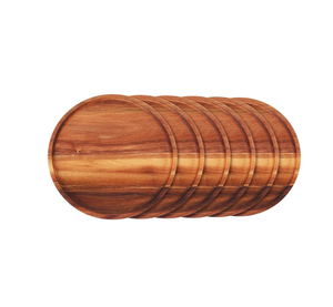 Bandeja Redonda Minimalista de Madera Natural Hecha a Mano, Ecológica, con Acabado Elegante para Cocina, Comedor, Mesa de Centro - Product Image 4