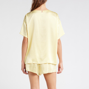 Customized Sublimation 100% SIlk Woman Silk Suit Pajama Ladies Pajamas Set Soft Sleep Wear <b>Pants</b> Women Fashion Pajama - Product Image 3