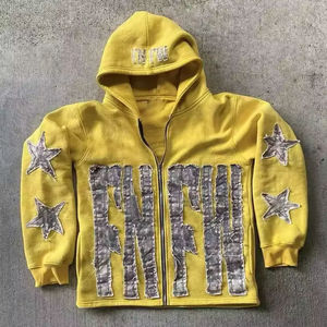 Sweat à capuche zippé en tricot ottoman pour homme, structuré, décontracté, personnalisable OEM ODM, marque privée, streetwear, 100% coton - Product Image 6