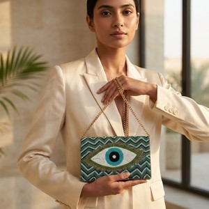 Pochettes à main perlées artisanales de qualité supérieure pour femmes, écologiques, légères, pour soirées, vendues par un fournisseur indien - Product Image 4