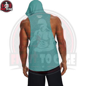 Nouveaux débardeurs à capuche sans manches pour hommes, couleur unie, pour la gym, en polyester/coton respirant, couleurs personnalisées disponibles - Product Image 2