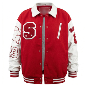 Veste universitaire en laine 100% pour homme, style Winter Street, épaules tombantes, broderie, veste universitaire pour homme, veste universitaire Letterman pour homme - Product Image 1